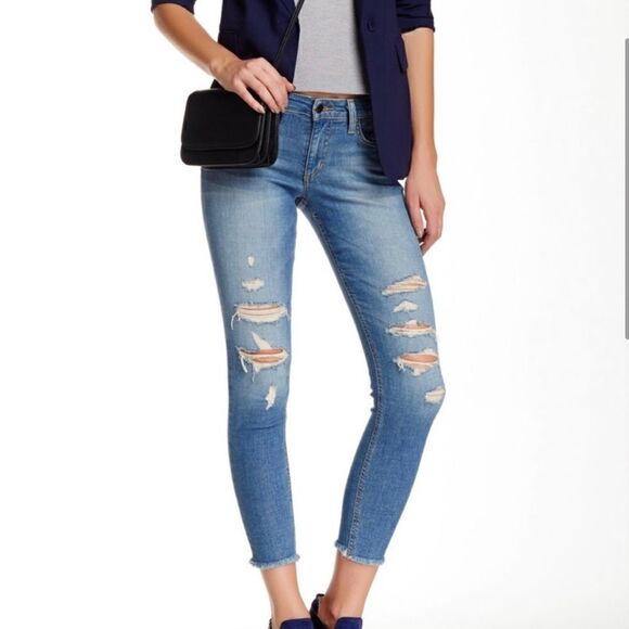Joe's Jean Finn Skinny Ankle Distressed Jean in Gretchen - Picture 14 of 14